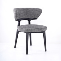 Chaise de salle à manger moderne, luxueuse, contemporaine, en bois, rembourrée, en cuir, pour restaurant, style rétro