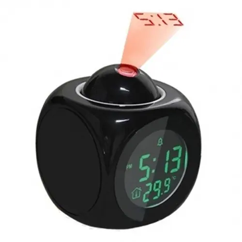 Berbicara Suara Termometer Cepat Snooze Dinding Lcd Proyeksi Jam Alarm Meja Despertador Digital Led Proyeksi Jam Meja