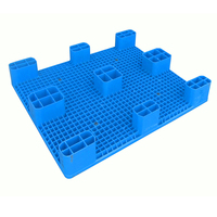 Palette de stockage industrielle en plastique HDPE robuste à 9 pieds, 670*435*170 mm, avec grille ventilée et entrée 4 directions, couleur personnalisée