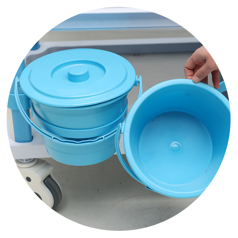 MN-LT006 Hospital Furniture Medical ABS Linen Cart With Dustbin