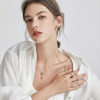 Joyería de Moda, Plata de Ley 925, Chapado en Oro de 18K, Juego de Aretes y Collar con Circonitas para Mujer, Compromiso, Aniversario, Boda