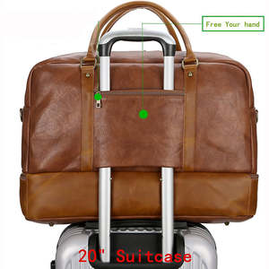 Sac de voyage élégant en cuir végétalien pour homme, sac de week-end, sac à dos, sac de randonnée, sac de voyage pour une nuit, convertible en 3 modes - Product Image 6