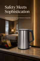 Bouilloire électrique sans fil en acier inoxydable pour hôtel et usage domestique, 1200W, 1,0L, 220V, portable, arrêt automatique, protection contre l'ébullition à sec