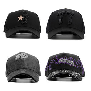 Gorras Originales 31 Hats X Rude Awakening, Diseño de 5 Paneles, Estilo A-Frame, Ala Ancha, Gamuza Negra con Pedrería, Modelo G5, OEM ODM - Product Image 4