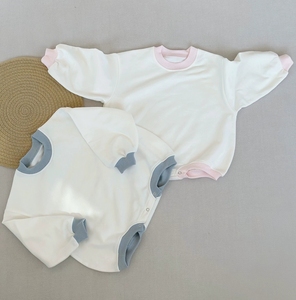 春秋季纯色连体衣婴幼儿男童女童衣服长袖儿童连体衣 - Product Image 1