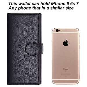 <span class=keywords><strong>Portafoglio</strong></span> Lungo da <span class=keywords><strong>Donna</strong></span> in <span class=keywords><strong>Pelle</strong></span> di Lusso, Pochette da Viaggio Trifold con Blocco RFID - Product Image 5