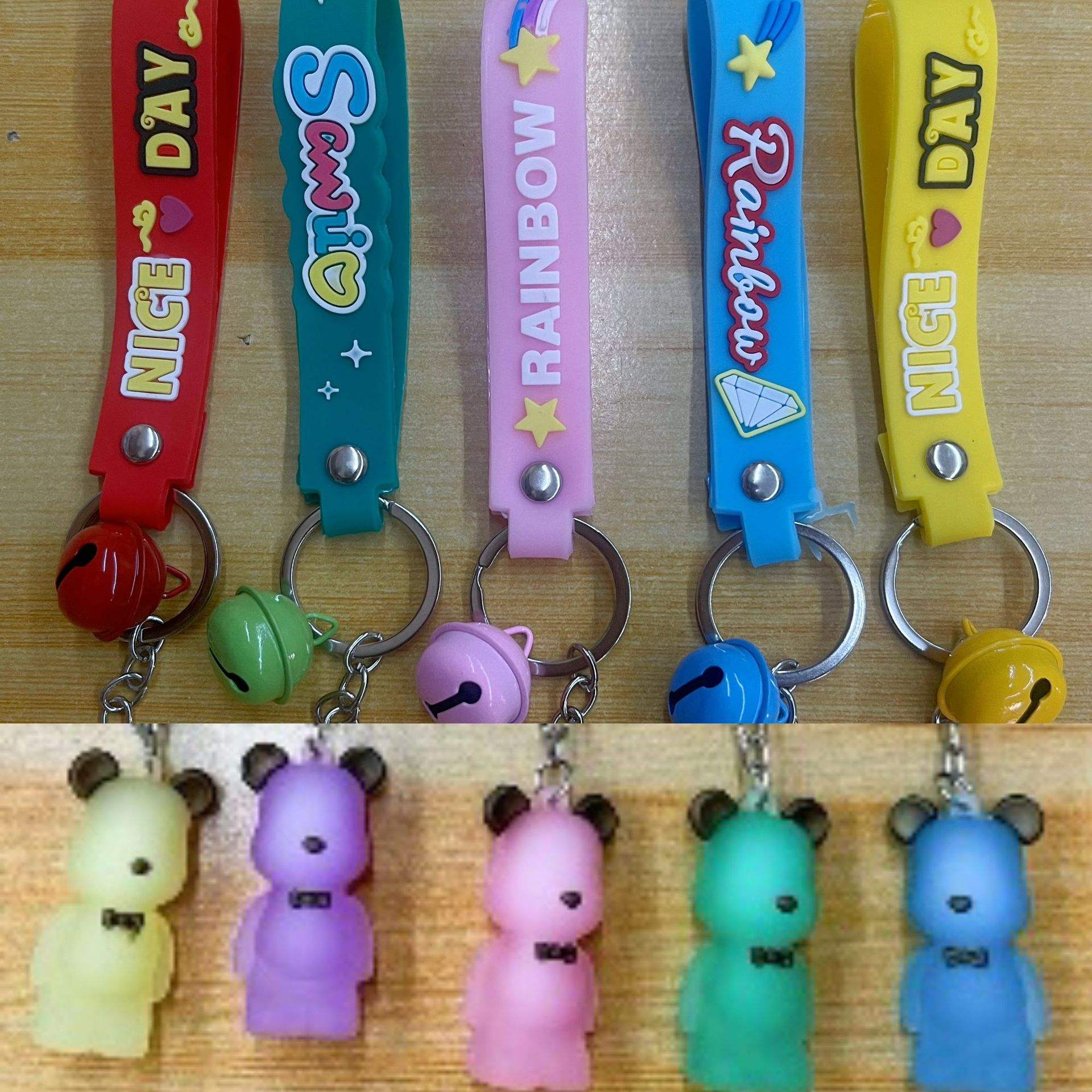 Wide rope bell crystal mix color