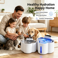 Fontaine à eau automatique sans fil OEM ODM à marque privée pour animaux de compagnie, avec circulation d'eau, pour chats et petits chiens