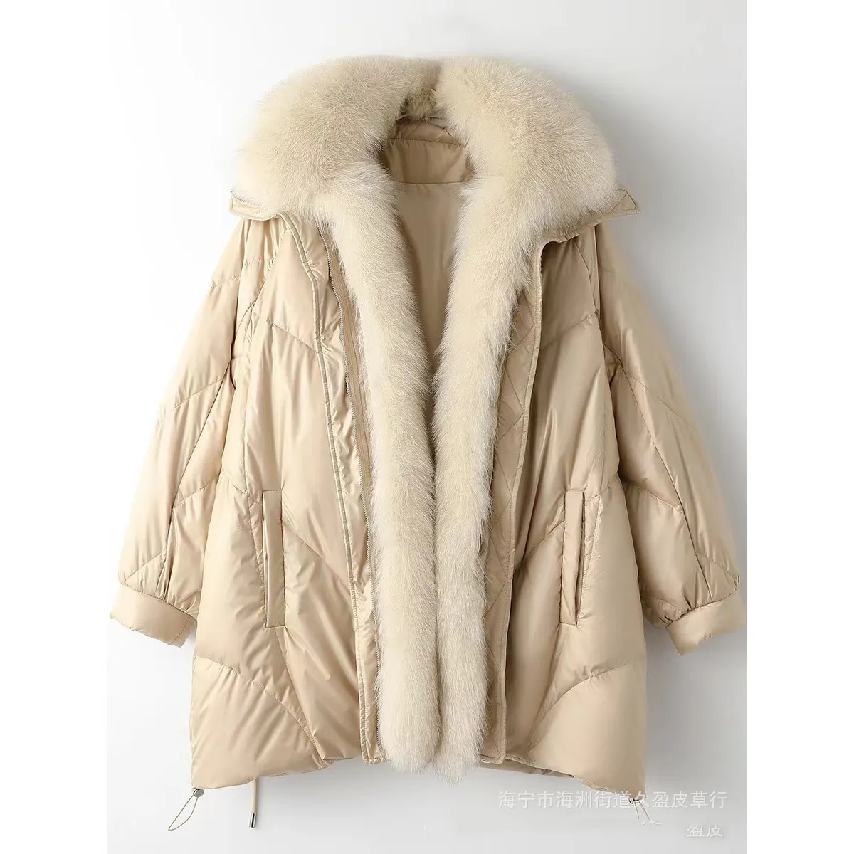 2022 winter new detachable big fox fur collar down jacket women's white duck down fur Parka Korean coat