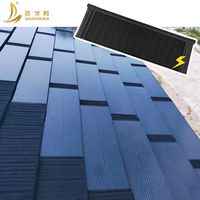 Système de toiture photovoltaïque intégré en tuiles métalliques revêtues de pierre pour villas résidentielles et bâtiments commerciaux