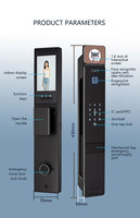 Serrure de porte intelligente biométrique à reconnaissance faciale 3D, interaction vocale IA, empreinte digitale, interphone vidéo WiFi Tuya, clé numérique sans clé, en aluminium