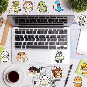 Autocollants imperméables en PVC pour téléphones portables, bouteilles, décoration DIY, animaux de dessin animé amusants et inspirants - Product Image 3