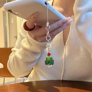 Colgante de Teléfono Móvil con Cuentas Tejidas de Árbol de Navidad Hecho a Mano de Alta Gama, Regalo de Navidad Colorido, Llaveros de Cristal al por Mayor - Product Image 3