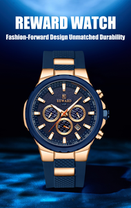 REWARD RD832051M 2026 Reloj de Cuarzo Deportivo Casual con Logotipo de Marca, 3 ATM Resistente al Agua, Tres Esferas, Reloj de Moda, Relojes de Pulsera Grandes para Hombre - Product Image 3