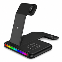 Support de chargeur sans fil magnétique pliable 3-en-1 multi-angles, station de charge portable peu encombrante pour smartphone et écouteurs