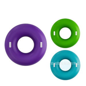 Thickened Pvc Adult Swimming Ring 110cm Inflatable Pool Float Unisex Outdoor Water Play Round Solid Color - Product Image 5