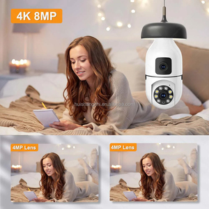 Bóng đèn 5g 4k 8MP ống kính kép Màn hình CCTV WIFI GIÁM SÁT máy ảnh trong nhà bé màn hình 360 ° E27 Bóng đèn an ninh máy ảnh không dây - Product Image 3