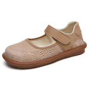 Scarpe da Donna Estive Traspiranti e Comode con Tomaia in Rete, Suola Morbida in PVC, Chiusura con Strappo, Modello Slip-On Stile Pechino Antico - Product Image 5