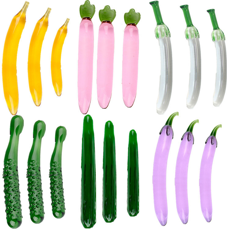 Simulated Fruit Glass Vaginal Plug Anal Plug Crystal Massage Sex Toy for  Women