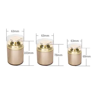 Ready to ship 30g 50g 100g Airless Bottle Gold & White Round Lotion Bottle Packaging Cosmetic Airless Pump Bottle