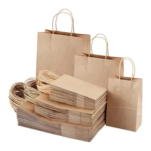 Top-Ranking Product Wholesale Custom Logo Eco-Vriendelijke Bruine Fast Food Take Away Raft Paper Bag