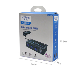120W 12-24V voltmetro QC3.0 adattatore per auto <span class=keywords><strong>USB</strong></span> 3 porte doppio caricatore <span class=keywords><strong>USB</strong></span> con 3 presa di ricarica rapida adattatore per accendisigari - Product Image 6