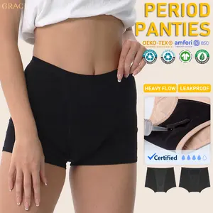 4 capas de flujo de vejiga Culotte a prueba de fugas Menstruelle Incontinencia Boxer Fisiológico Menstrual Ropa interior Período Boyshort Bragas