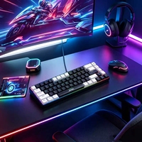 Clavier de jeu mécanique RGB 68 touches 3 modes, interrupteurs rouges remplaçables à chaud, batterie 2000 mAh, compatible Windows et Mac - Vente Flash