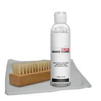 Kit original de nettoyage de chaussures blanches en toile, cuir, nubuck, solution naturelle de 4 oz avec brosse, serviette