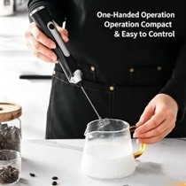 Mousseur à <span class=keywords><strong>lait</strong></span> électrique portatif à une touche avec indicateur LED, rechargeable, pour café et usage domestique nocturne - Product Image 2