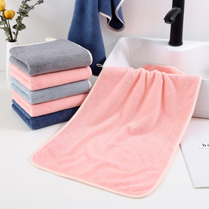 Coral Fleece Solid Color Towels 35x75cm Absorbent Home Use Microfiber Rectangular Towel - Product Image 4