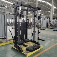 MND Fitness Machine Smith Tout-en-un Robuste avec Rack de Musculation, Double Crossover par Câble et Piles de Poids