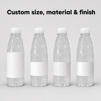 Étiquette de bouteille d'eau imperméable personnalisée, imprimée en BOPP, adhésive, pour l'emballage d'eau potable avec logo de marque, code QR, faible MOQ