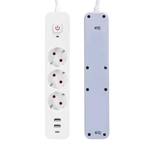 Regleta de 3 Tomas, 1.5m de Largo, Sección Transversal de 3g1.0mm, Blanca y Gris; Ideal para Múltiples Conexiones Eléctricas - Product Image 1