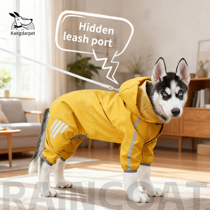 Dog Pet Raincoat Four-legged All-inclusive Breathable Pet Clothing Leisure Outdoor Dog Clothing Spring and Summer Cartoon Solid - Product Image 5