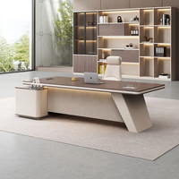 LBZ-139X Scrivania Direzionale Semplice con Finitura Verniciata, Lusso Leggero, Moderna, a L, Grande, con Piano Rinforzato per Manager