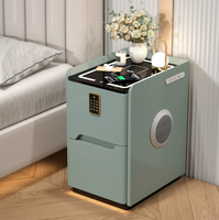 Table de Chevet Intelligente Multifonctionnelle avec Verrouillage PIN, Haut-parleur et Recharge Sans Fil, Exportée dans Plus de 50 Pays, BTBT019 pour Chambre à Coucher