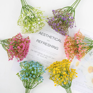 Centrotavola nuziale Babys respiro fiori artificiali disposizione singola piccola Gypsophila Beige bocciolo fiore per il partito - Product Image 2