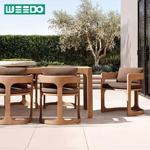 El juego de sillas de mesa para exteriores de teca de gama alta duradera ofrece impermeable a prueba de sol resistente a la corrosión para terrazas, villas, patios - Product Image 1