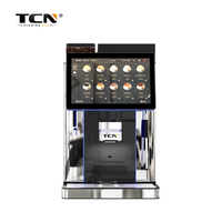 Machine à expresso TCN Fresh Milk Bean to Cup avec double chaudière et moulin à grains plats de 64 mm, écran tactile intelligent pour les hôtels et les entreprises