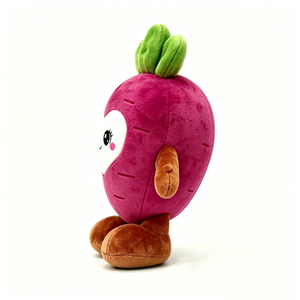 Juguete de Peluche de Rábano Morado Personalizado, Adorable Animal de Peluche Suave con Cara y Extremidades Sonrientes - Product Image 1