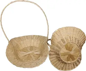 Cestas para presentes em massa, cesta vazia para coleta de ovos de páscoa, armazenamento, formatura de casamento, bebê, cesta de vime com alça