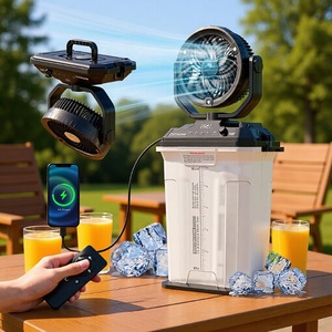 Outdoor Cooling Mist Fan 11L Rechargeable Remote Control Portable Water Bucket Fan With Automatic Oscillation - Product Image 1