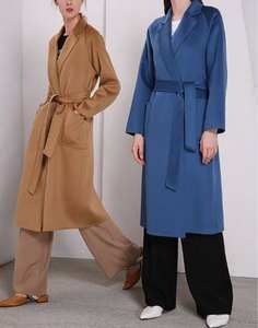 Manteaux d'hiver tissés sur mesure pour femmes, <span class=keywords><strong>Trench</strong></span> Long mi-long en <span class=keywords><strong>laine</strong></span> et cachemire pour femmes, offre spéciale - Product Image 4