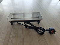 Prise de courant escamotable 250V 13A norme britannique en aluminium avec charge rapide Type-C, 2 prises CA, indice IP20, câble de 1,5 m