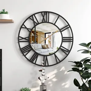 50 Mirrored Large Modern Luxury Wall Hanging Clock Decorative Metal Watch Clock Home House Decor Dropshipping Products 2024