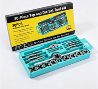 Kit de 20 tarauds et filières métriques en acier allié avec clé pour la réparation et la coupe de filetages
