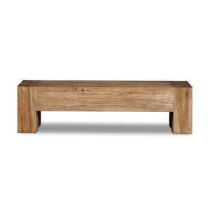 Banco de Madera Elegante, Rústico y Moderno para Interiores, Mueble de Asiento de Madera Sólida para Hotel, Comedor, Pasillo, Entrada, Sala de Estar, Resistente - Product Image 1