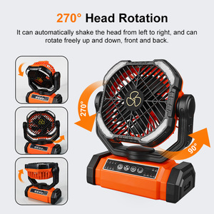 Ventilador de Camping con Luz, 10000 mAh, Recargable por USB, Portátil, con Control Remoto, Alta Potencia, para Uso en Exteriores - Product Image 4