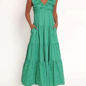 Robe d'été élégante et décontractée de haute qualité, nouveau design, robe décontractée en coton pour femmes, robe maxi sans manches tendance - Product Image 1